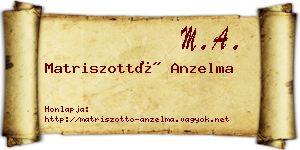 Matriszottó Anzelma névjegykártya